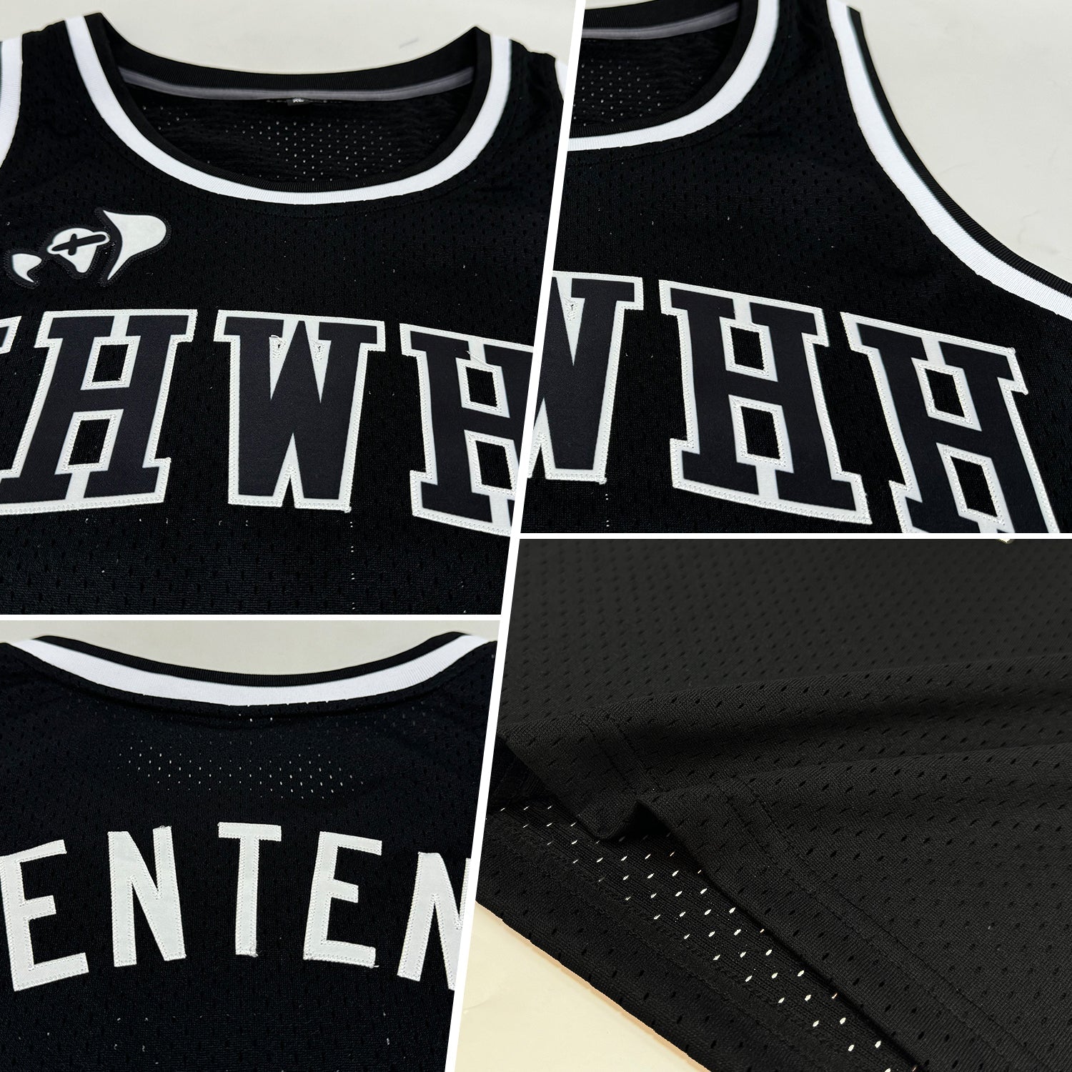 Custom Black & White Throwback Basketball Jersey