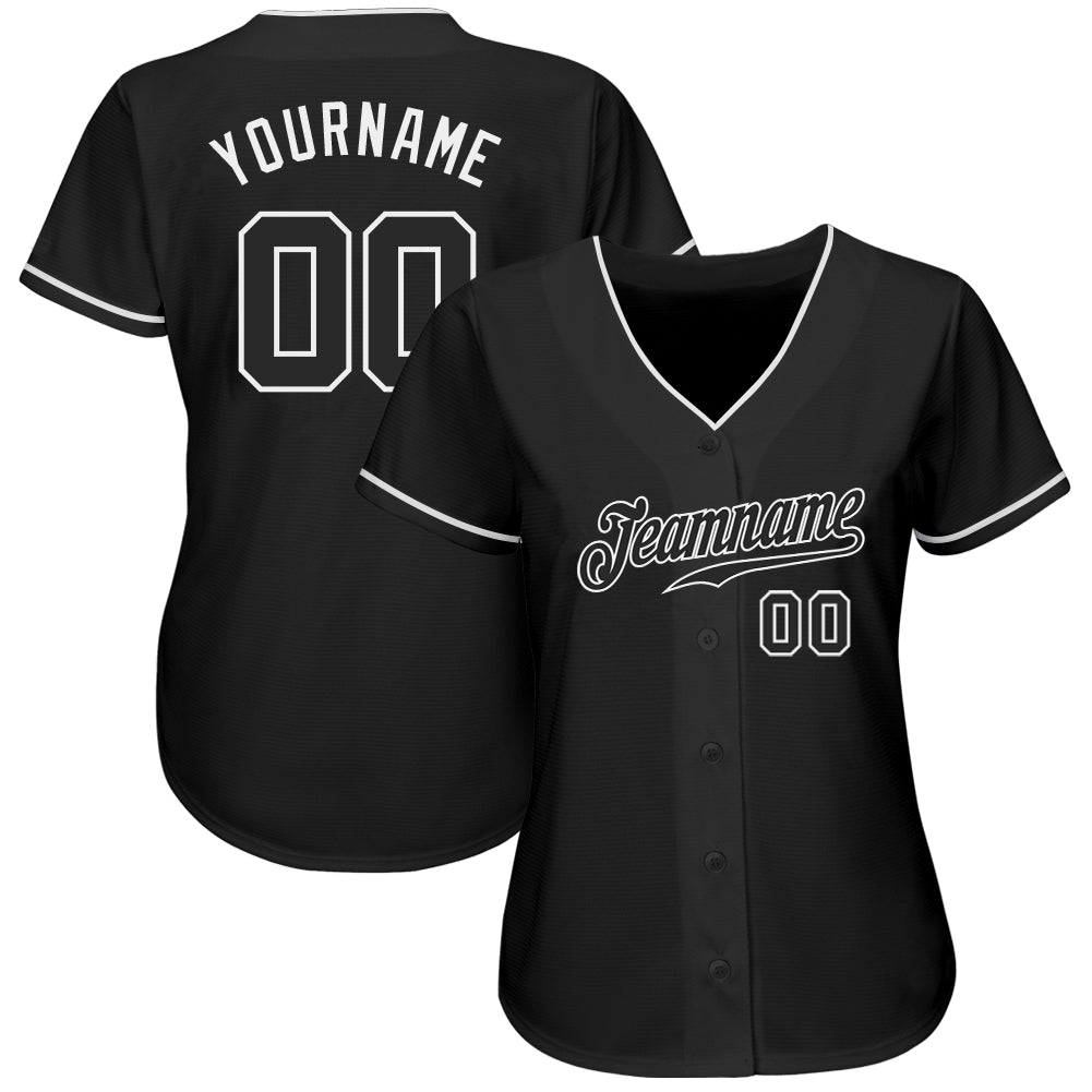 Custom Black & White Baseball Jersey - Detail
