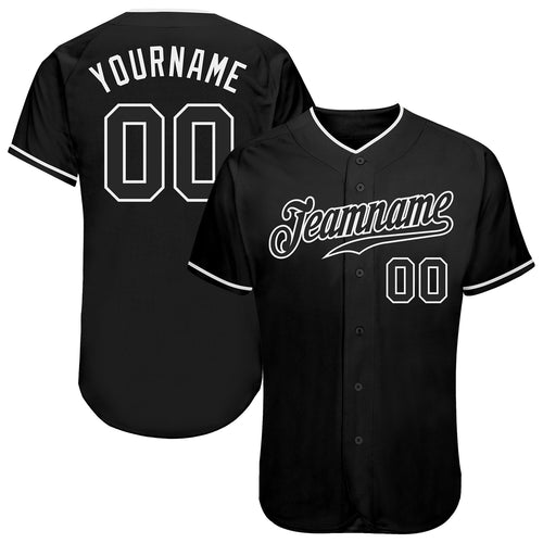 Custom Black & White Baseball Jersey - Front