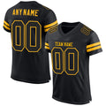 Custom Black & Gold Mesh Football Jersey