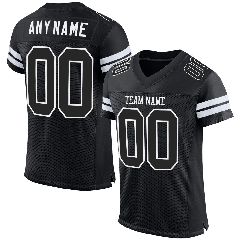 Custom Black & White Mesh Football Jersey