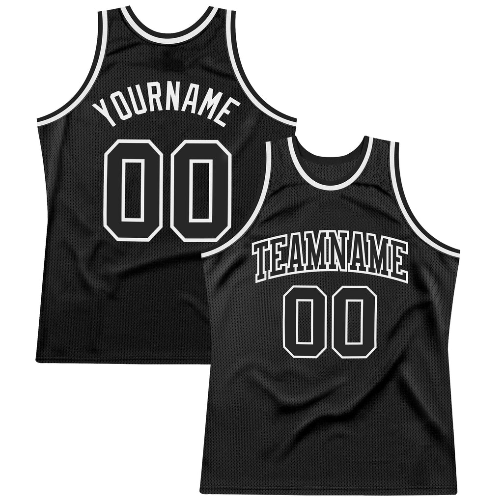 Custom Black & White Throwback Basketball Jersey