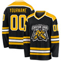 Custom Black, Gold & White Hockey Jersey