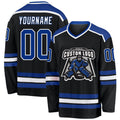 Custom Black & Royal Blue Hockey Jersey