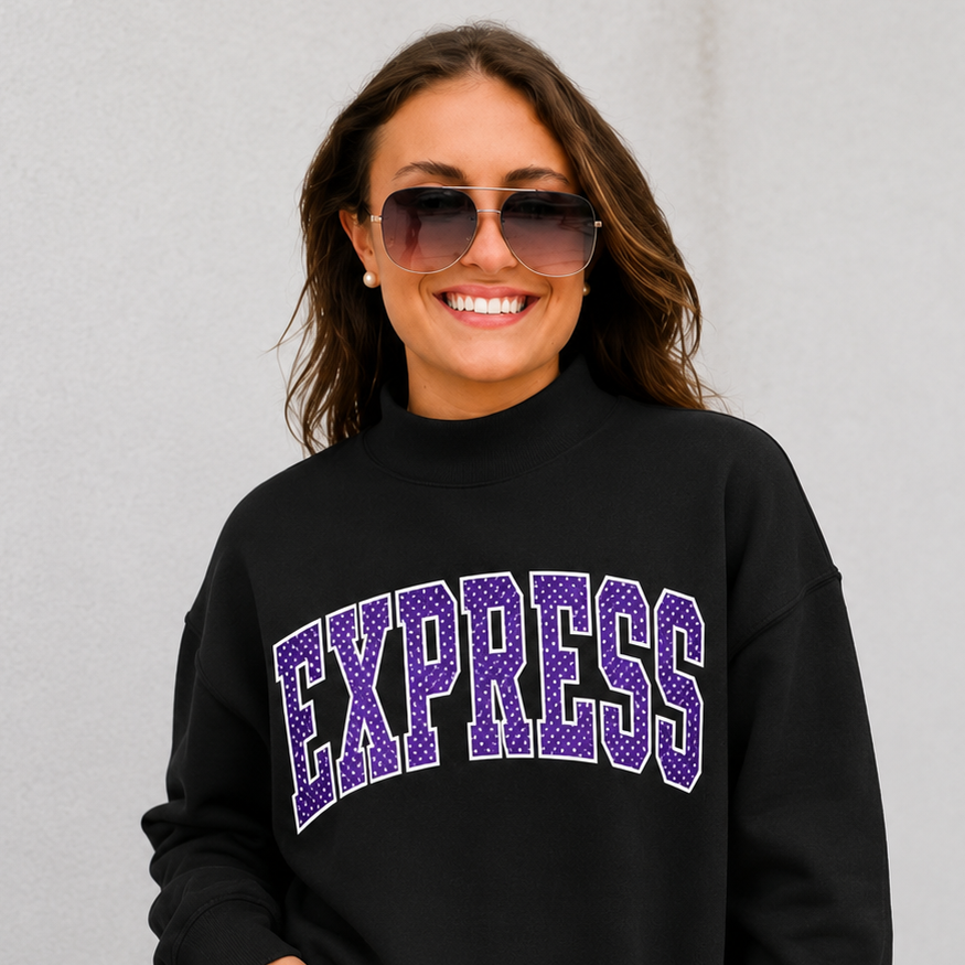 Express Cheer Mock Neck Sweatshirt