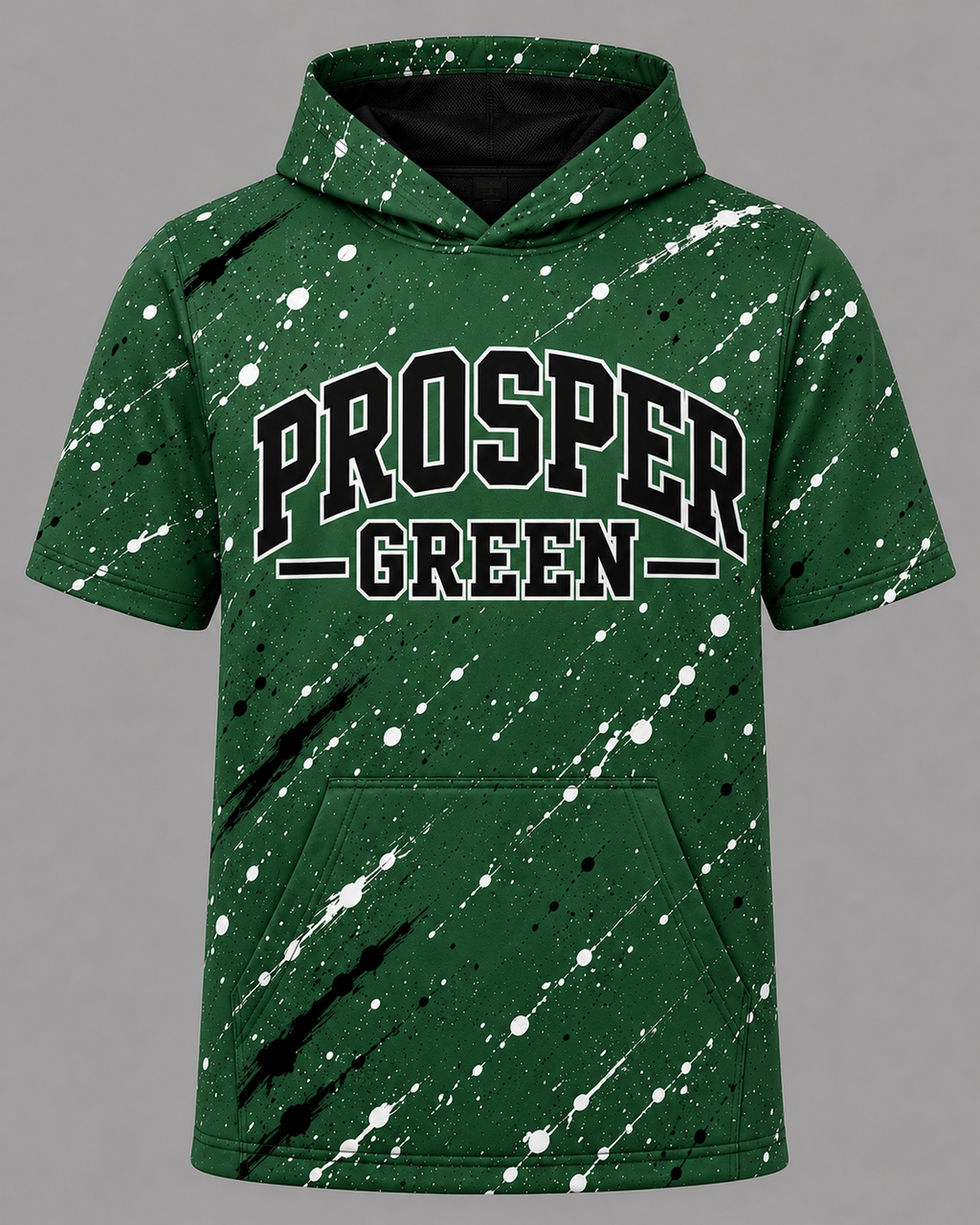 Prosper Green Graffiti Short Sleeve Hoodie