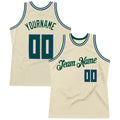 Custom Cream, Hunter Green & Royal Throwback Basketball Jersey