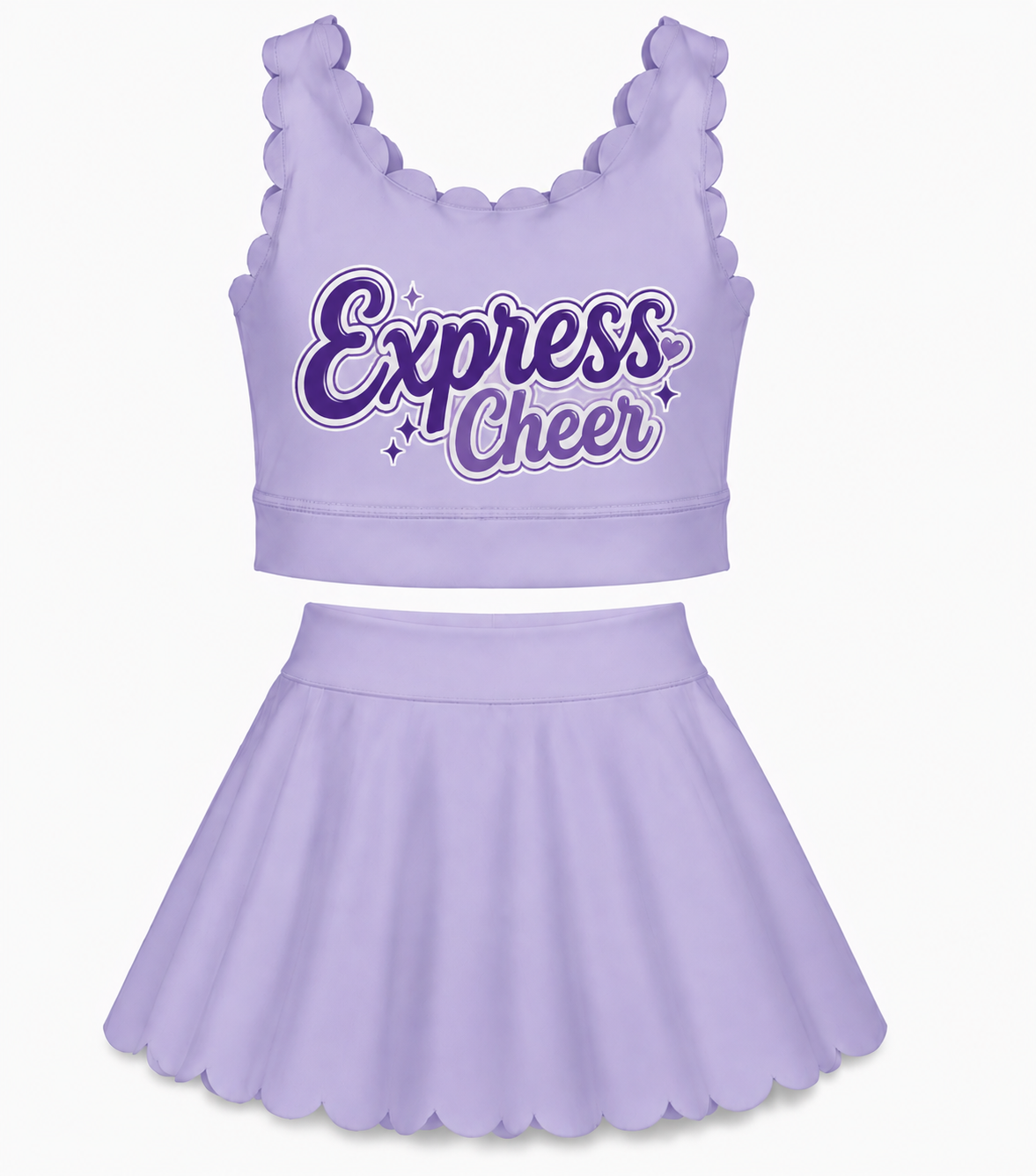 Active Two Piece Set - Solid Scallop - Custom (built in shorts)