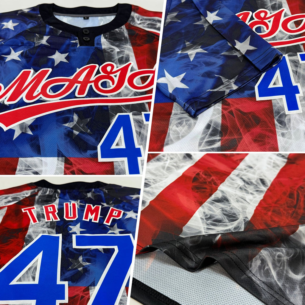 Custom White USA Flag Softball Jersey