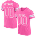 Custom Pink & White Mesh Football Jersey
