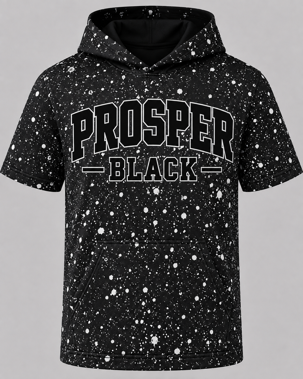 Prosper Black Graffiti Short Sleeve Hoodie