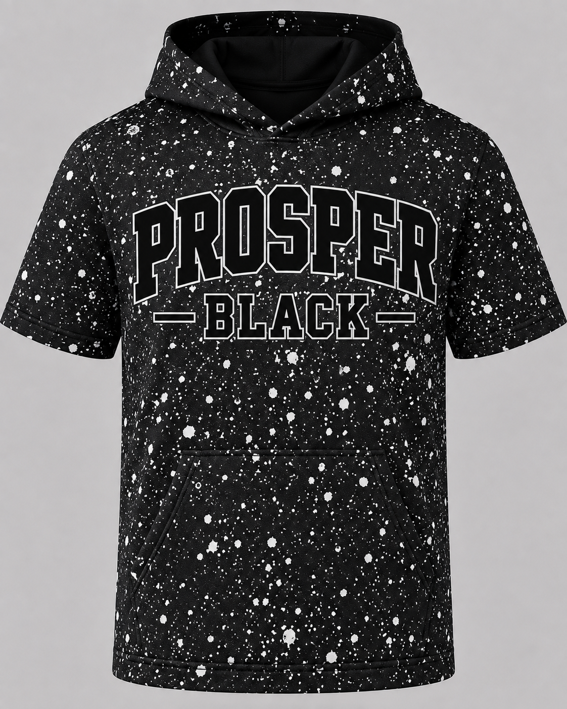 Prosper Black Graffiti Short Sleeve Hoodie