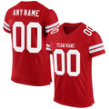 Custom Red & White Mesh Football Jersey