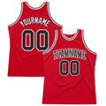Custom Red, Black & White Throwback Basketball Jersey