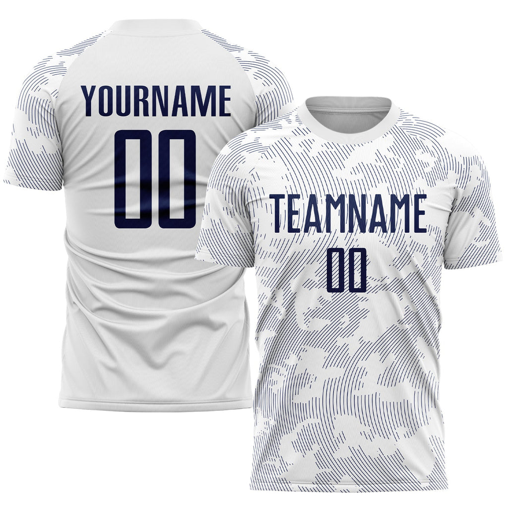 Custom White & Navy Soccer Jersey