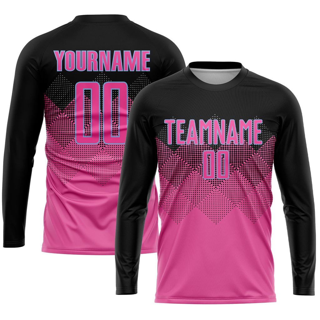 Custom Pink & Light Blue Gradient Soccer Jersey
