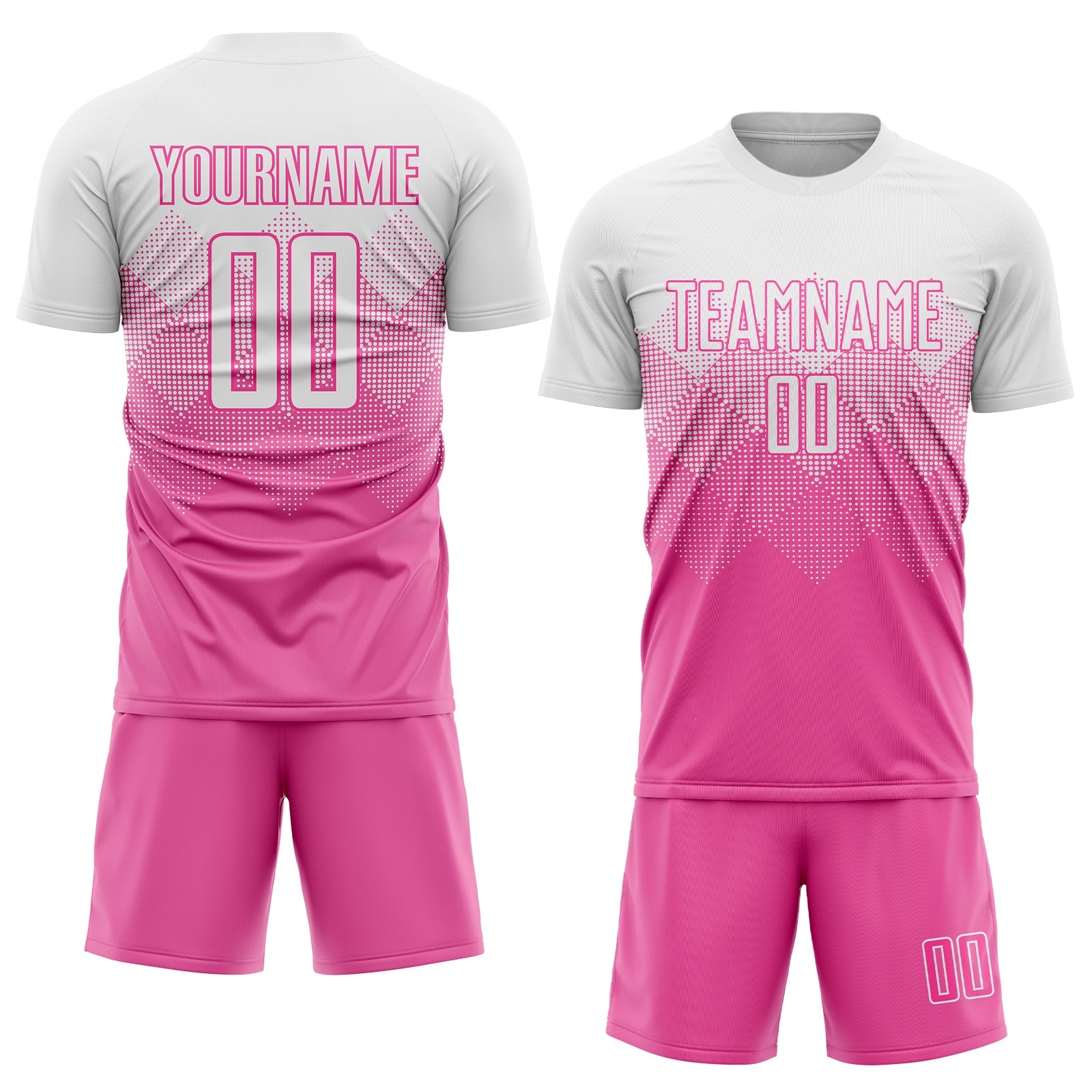 Custom Pink & White Soccer Jersey