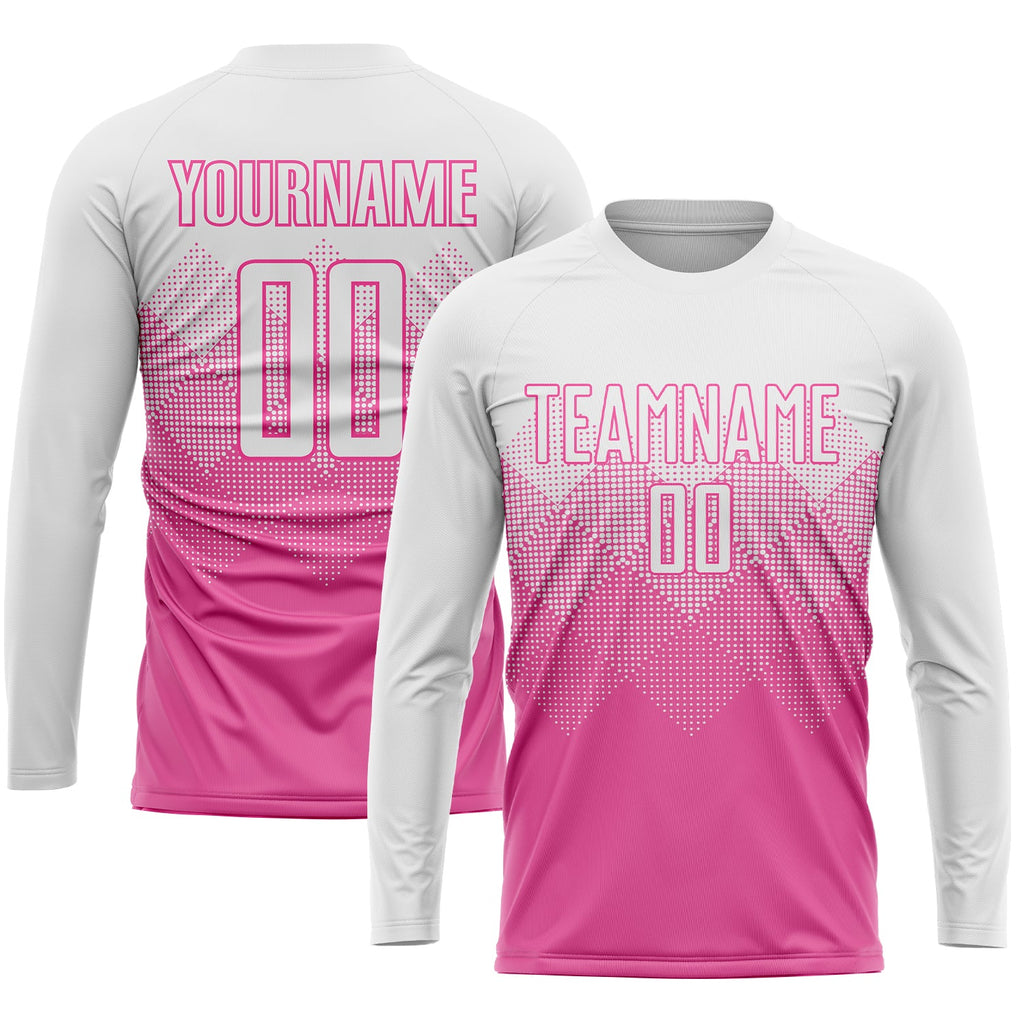 Custom Pink & White Soccer Jersey