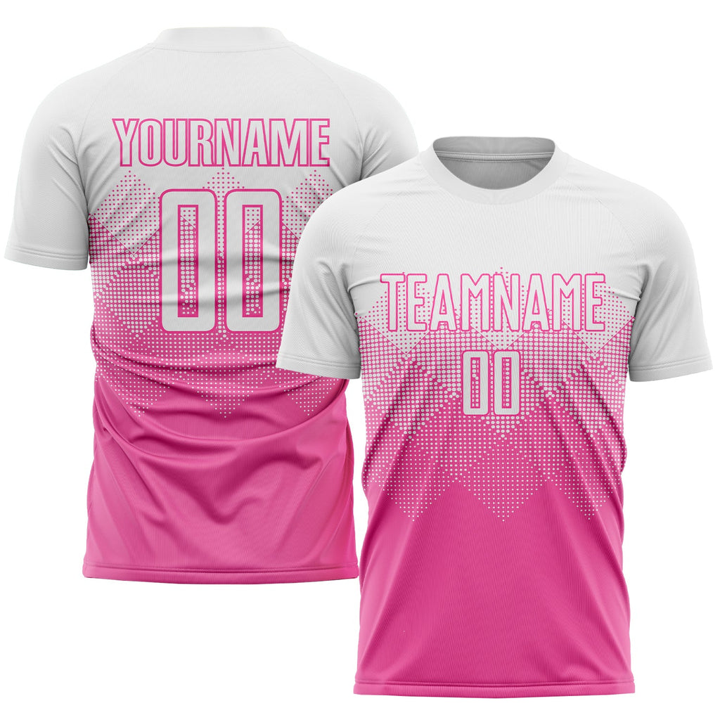 Custom Pink & White Soccer Jersey