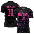 Custom Black, Pink & Light Blue Soccer Jersey