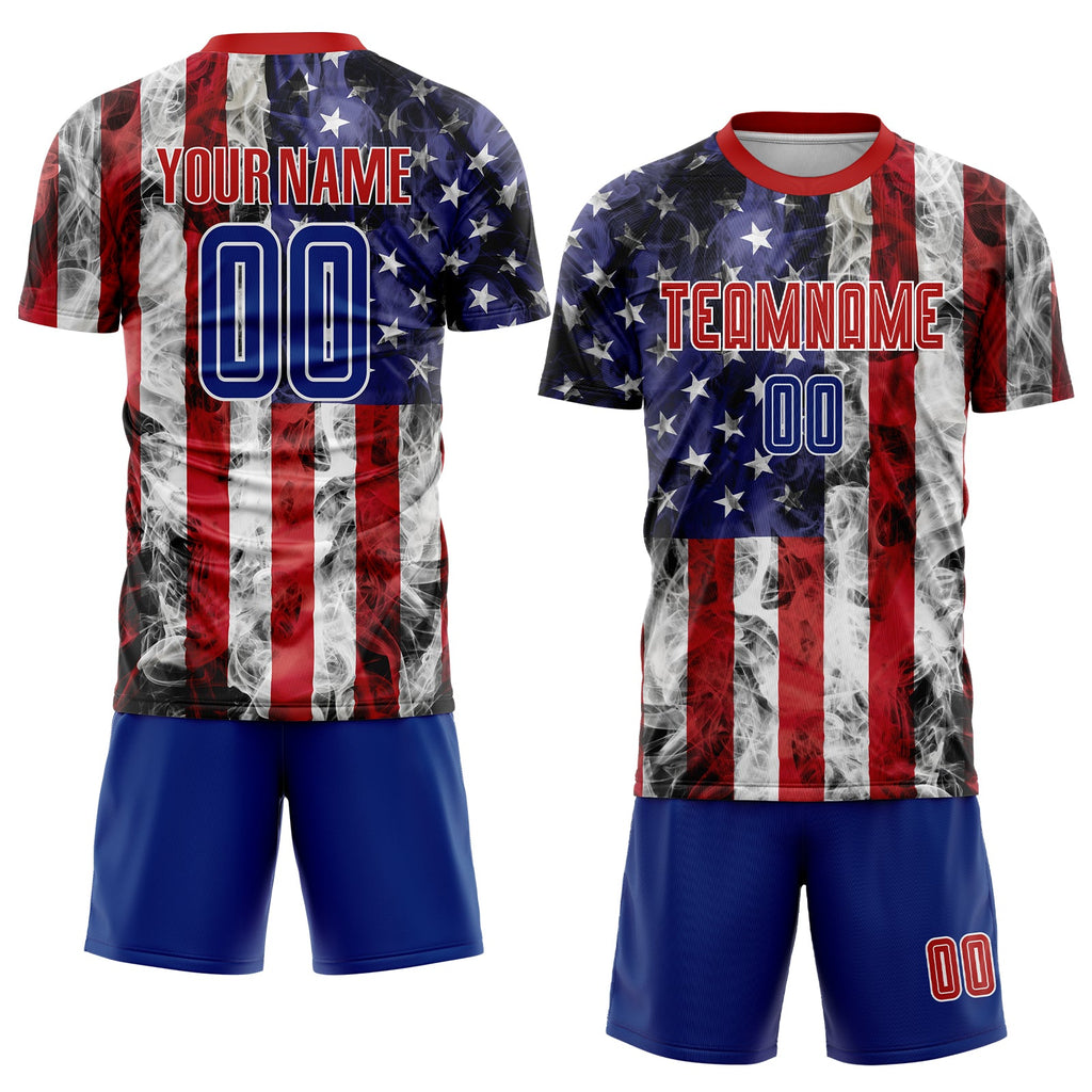 Custom White USA Flag Soccer Jersey