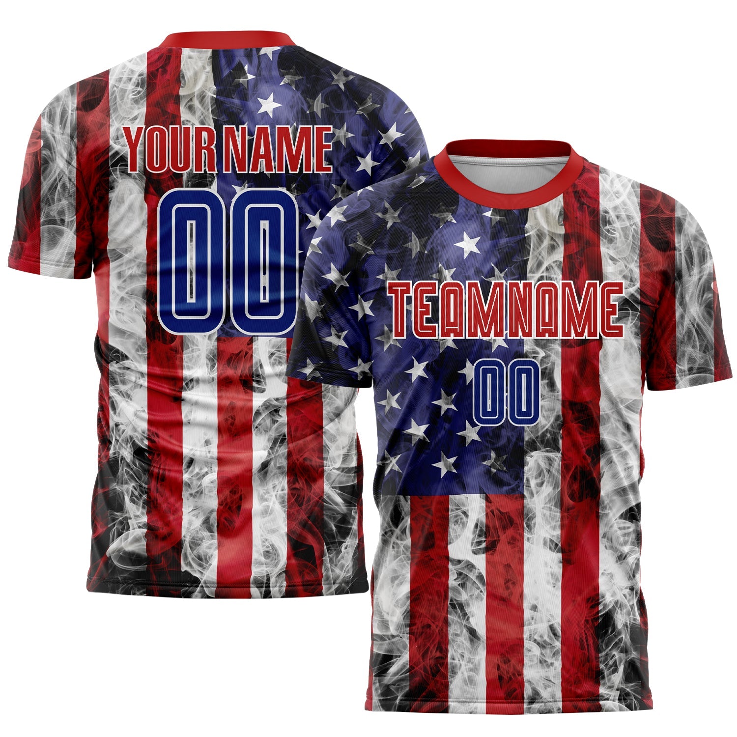 Custom White USA Flag Soccer Jersey