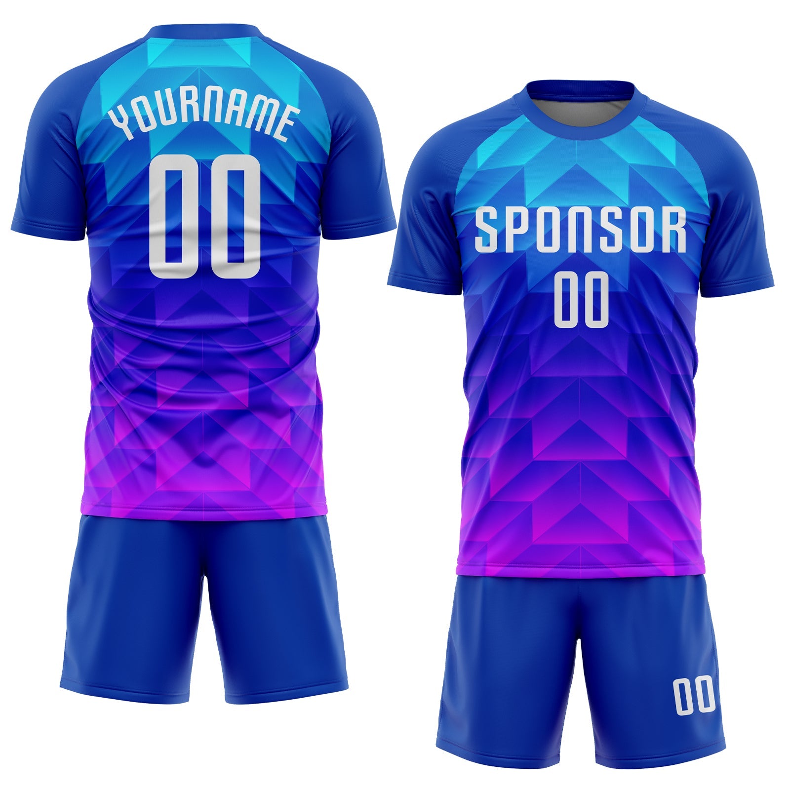 Custom Royal Blue & Hot Pink Soccer Jersey