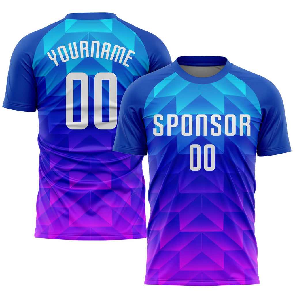 Custom Royal Blue & Hot Pink Soccer Jersey