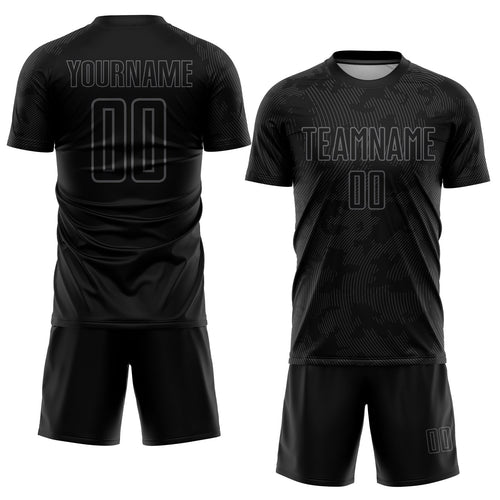 Custom Black & Gray Soccer Jersey