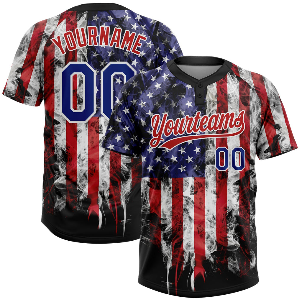 Custom White USA Flag Softball Jersey