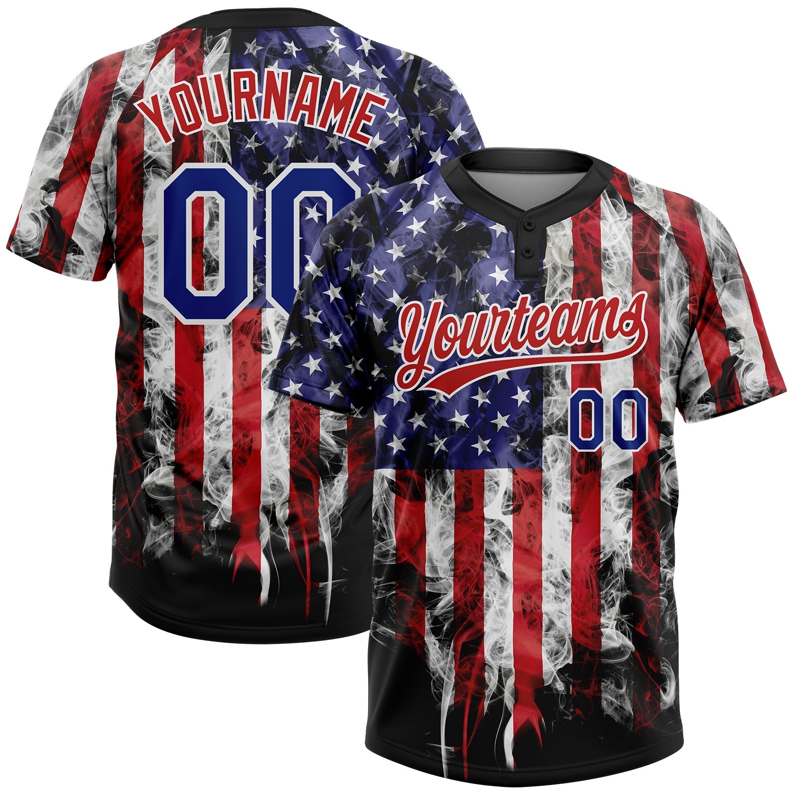 Custom White USA Flag Softball Jersey