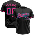 Custom Black, Pink & Sky Blue Softball Jersey