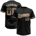 Custom Black Vintage USA Flag Softball Jersey
