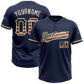 Custom Navy Vintage USA Flag Softball Jersey