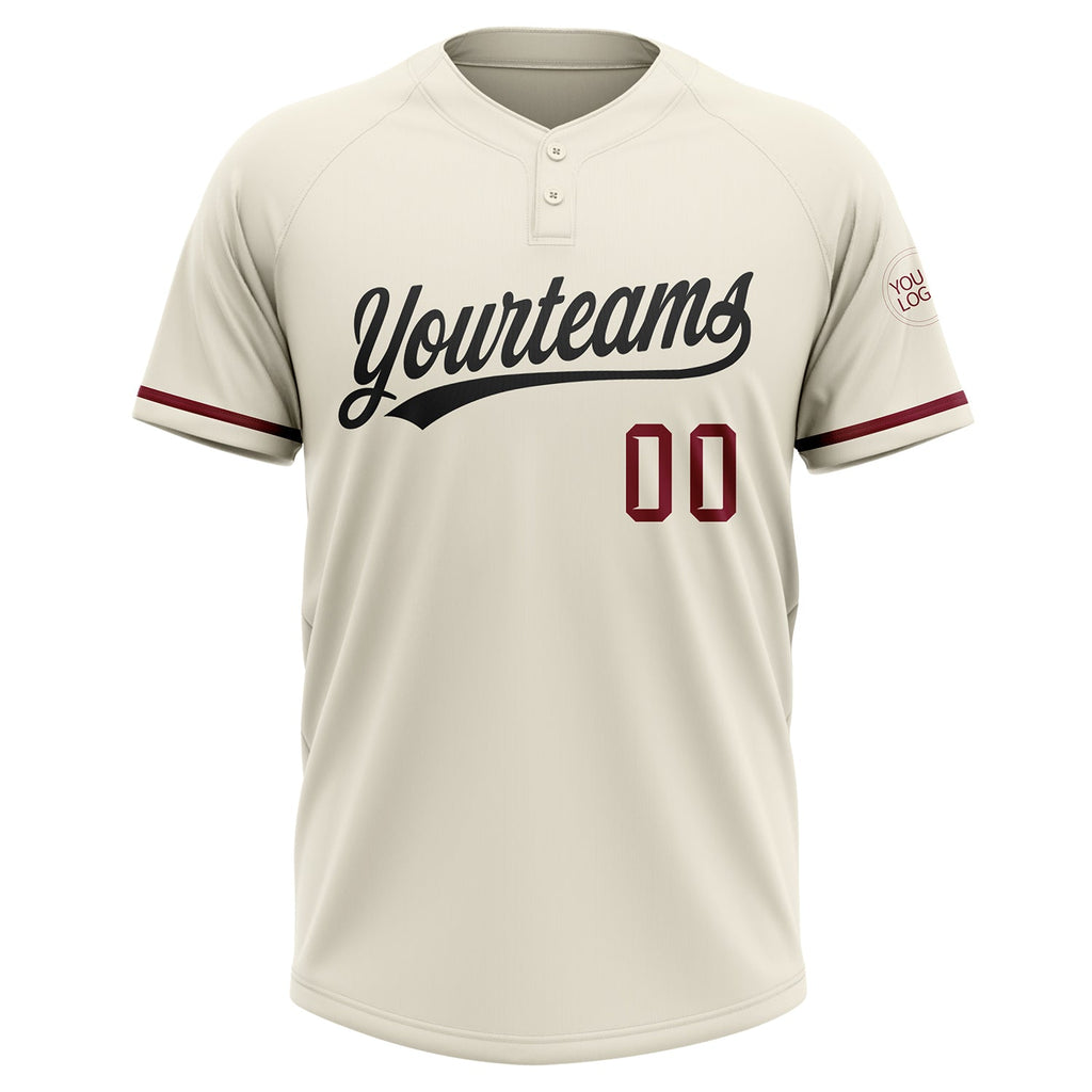 Custom Cream & Crimson Softball Jersey