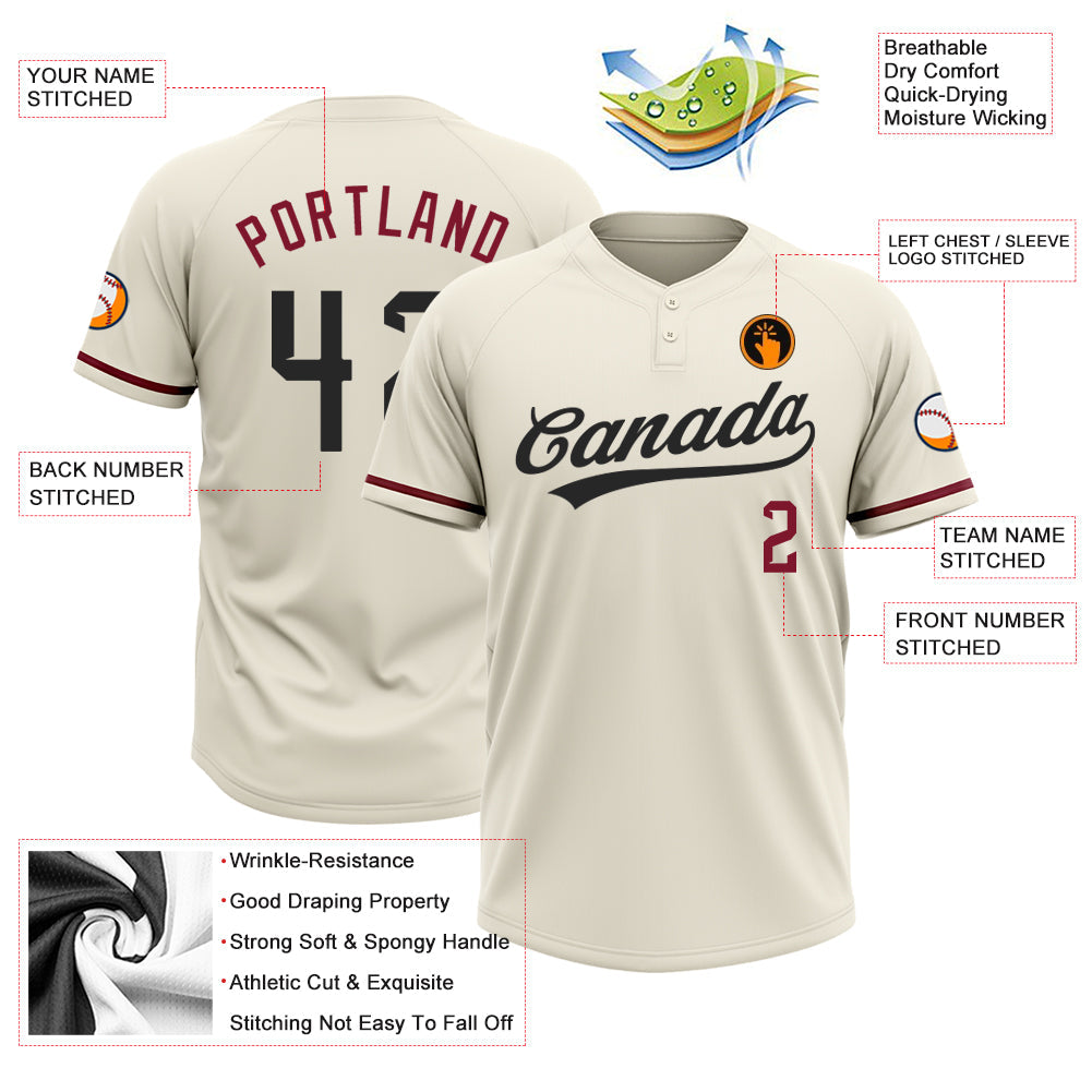 Custom Cream & Crimson Softball Jersey