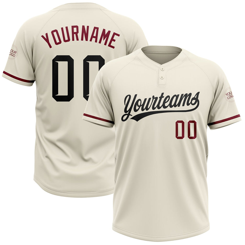 Custom Cream & Crimson Softball Jersey