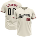 Custom Cream & Crimson Softball Jersey