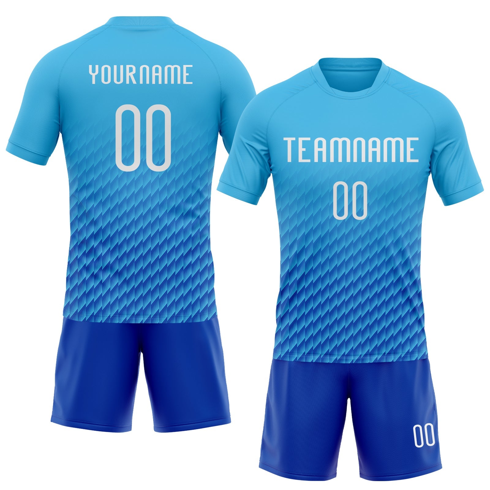 Custom Sky Blue Geometric Volleyball Jersey