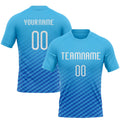 Custom Sky Blue Geometric Volleyball Jersey