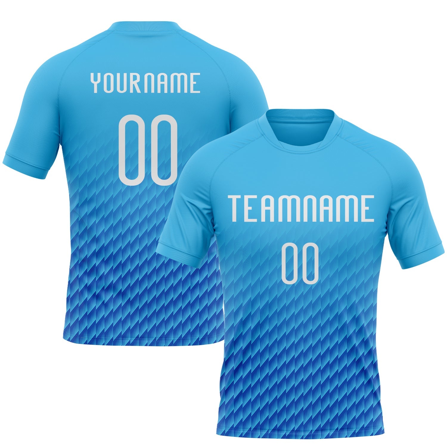 Custom Sky Blue Geometric Volleyball Jersey
