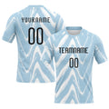 Custom Light Blue & Black Fluid Volleyball Jersey