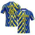 Custom Thunder Blue & Yellow Fluid Volleyball Jersey