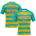 Custom Aqua, Yellow & Black Volleyball Jersey