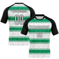 Custom White, Black & Kelly Green Volleyball Jersey