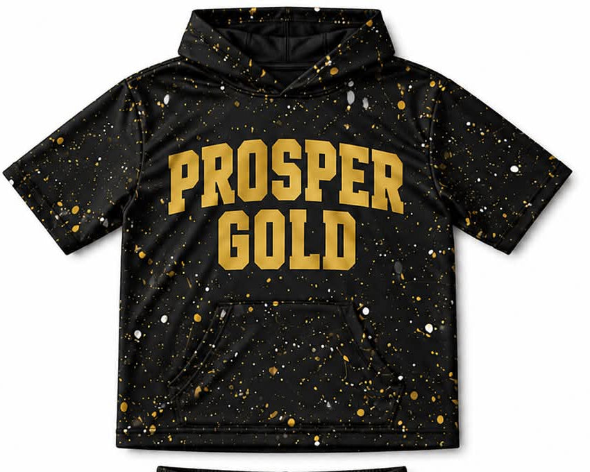 Prosper Gold Graffiti Short Sleeve Hoodie