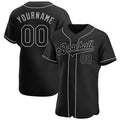 Custom Black & Gray Baseball Jersey - Front