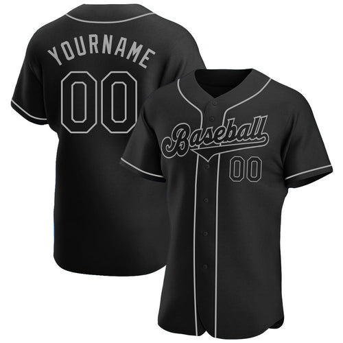 Custom Black & Gray Baseball Jersey - Front