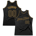 Custom Black & Old Gold Throwback Basketball Jersey