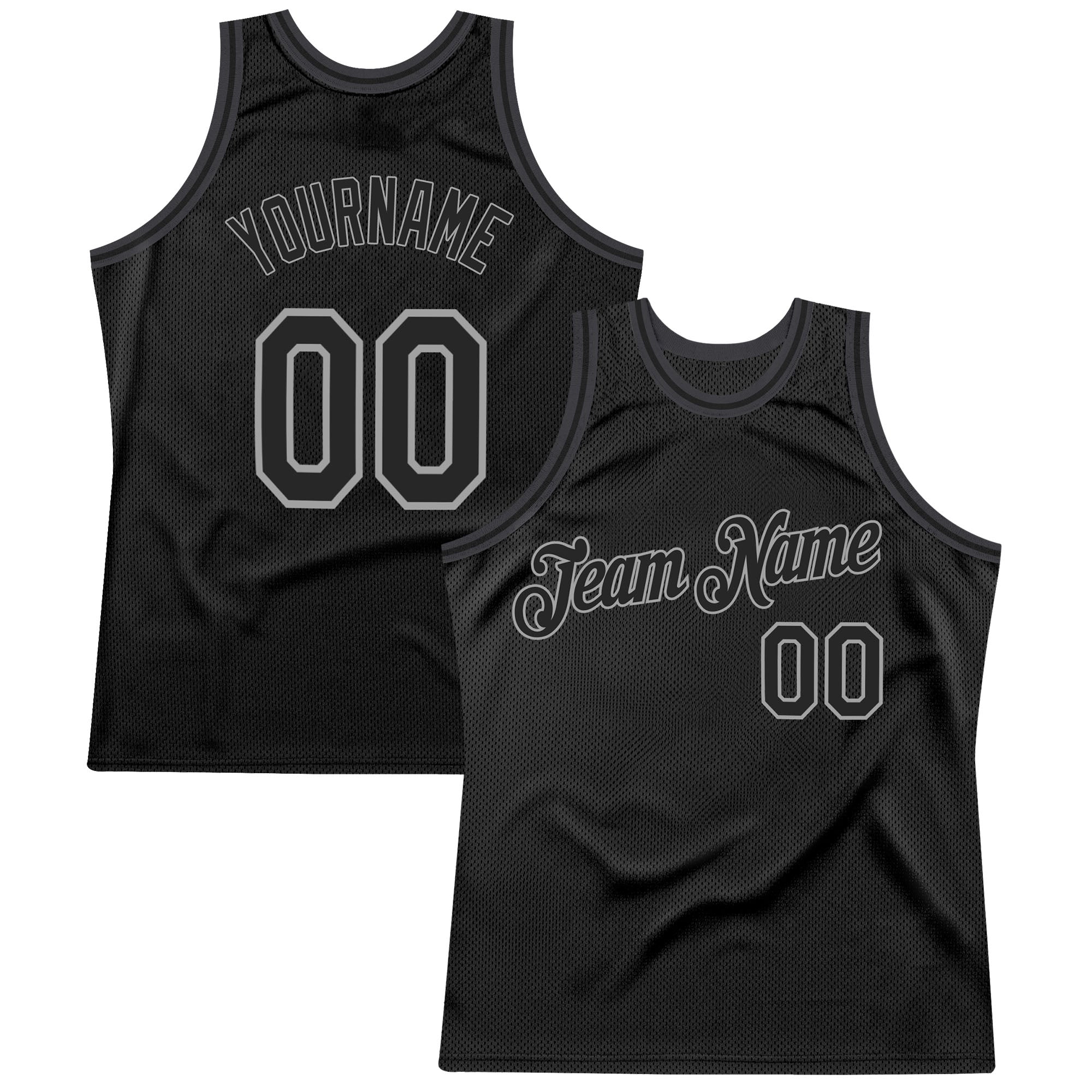 Custom Black & Gray Throwback Basketball Jersey